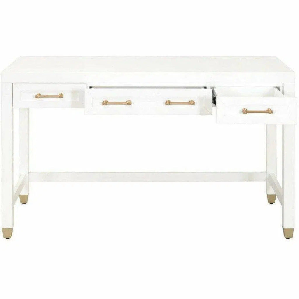 Stella Desk With Drawers White - LOOMLAN - Essentials For Living - Home Office Desks