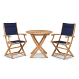 Stella Durable Teak Patio Round Bistro Set 3PC - LOOMLAN - HiTeak - Outdoor Bistro Sets