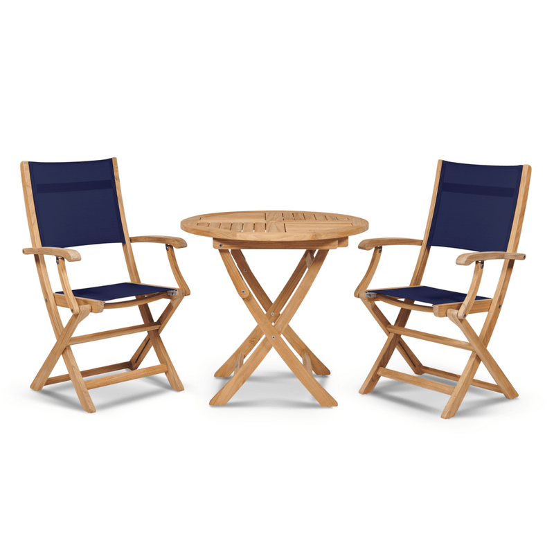 Stella Durable Teak Patio Round Bistro Set 3PC - LOOMLAN - HiTeak - Outdoor Bistro Sets