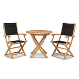 Stella Durable Teak Patio Round Bistro Set 3PC - LOOMLAN - HiTeak - Outdoor Bistro Sets