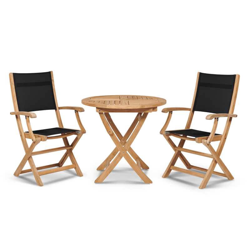 Stella Durable Teak Patio Round Bistro Set 3PC - LOOMLAN - HiTeak - Outdoor Bistro Sets