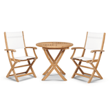 Stella Durable Teak Patio Round Bistro Set 3PC - LOOMLAN - HiTeak - Outdoor Bistro Sets