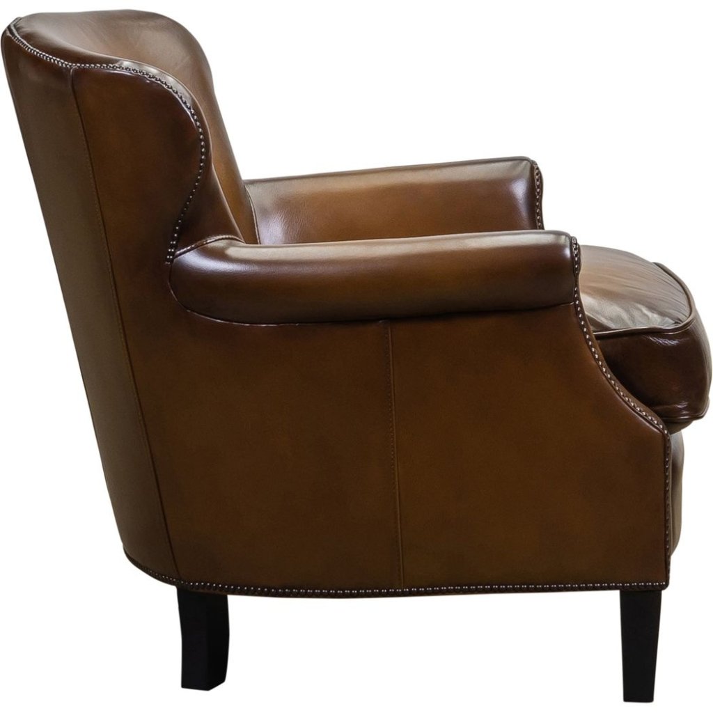 Stella Luxurious Leather Comfort Chair - LOOMLAN - Olivia + Quinn - Club Chairs