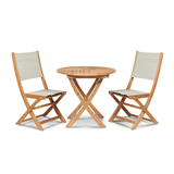 Stella Teak Patio Round Bistro Set 3PC - LOOMLAN - HiTeak - Outdoor Bistro Sets