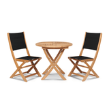 Stella Teak Patio Round Bistro Set 3PC - LOOMLAN - HiTeak - Outdoor Bistro Sets