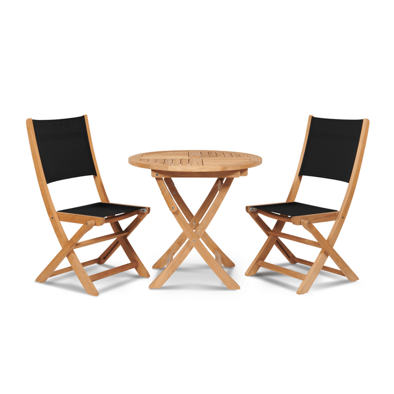 Stella Teak Patio Round Bistro Set 3PC - LOOMLAN - HiTeak - Outdoor Bistro Sets