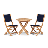 Stella Teak Patio Round Bistro Set 3PC - LOOMLAN - HiTeak - Outdoor Bistro Sets