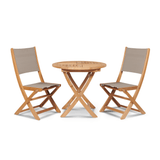 Stella Teak Patio Round Bistro Set 3PC - LOOMLAN - HiTeak - Outdoor Bistro Sets