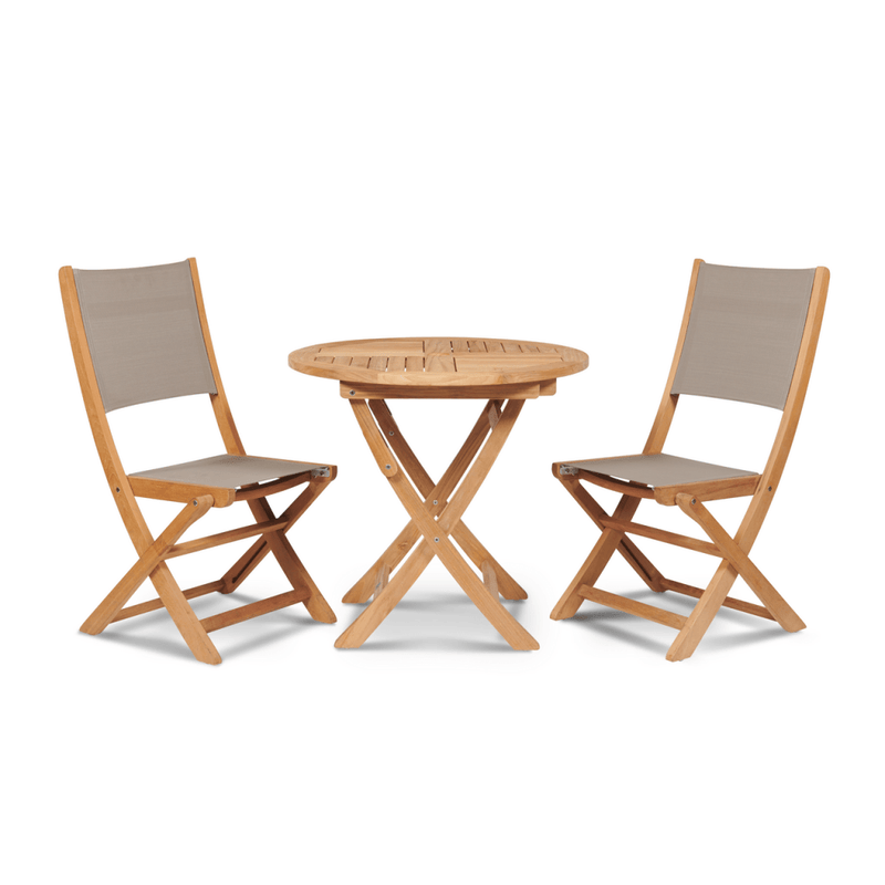 Stella Teak Patio Round Bistro Set 3PC - LOOMLAN - HiTeak - Outdoor Bistro Sets