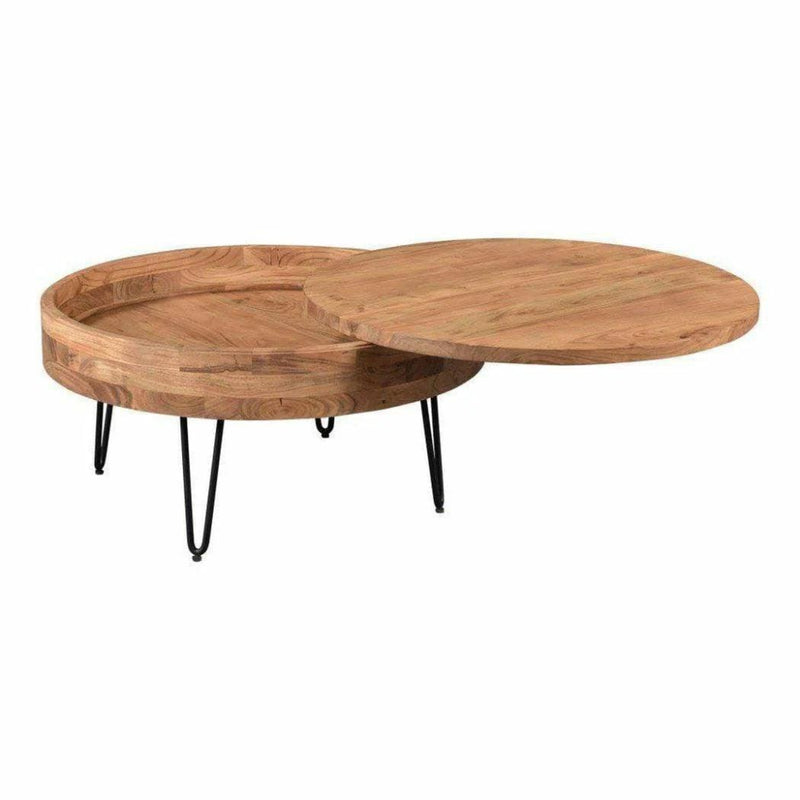 Storage Coffee Table Natural Mid - Century - LOOMLAN - Moe's Home - Coffee Tables