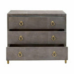 Strand Grey Shagreen Scandinavian Nightstand 3 Drawers - LOOMLAN - Essentials For Living - Nightstands