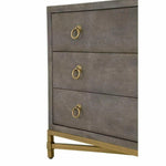 Strand Grey Shagreen Scandinavian Nightstand 3 Drawers - LOOMLAN - Essentials For Living - Nightstands