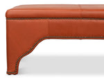 Streetman Leather Brown Cocktail Ottoman - LOOMLAN - Sarreid - Ottomans