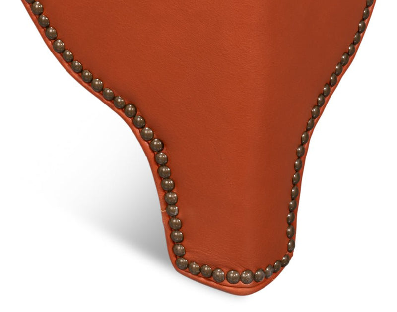 Streetman Leather Brown Cocktail Ottoman - LOOMLAN - Sarreid - Ottomans