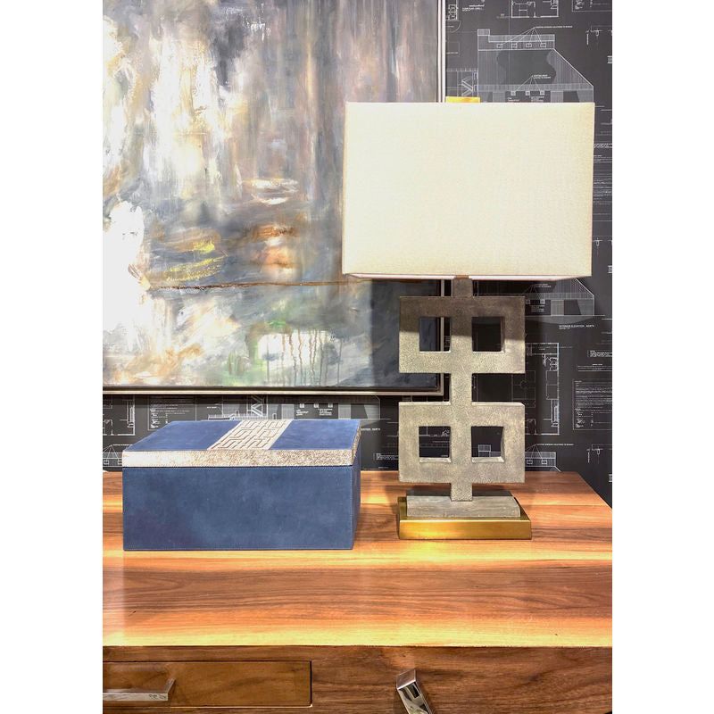 Suede Hair On Hide Covered Blue Box - LOOMLAN - Wildwood - Boxes & Bowls