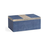 Suede Hair On Hide Covered Blue Box - LOOMLAN - Wildwood - Boxes & Bowls