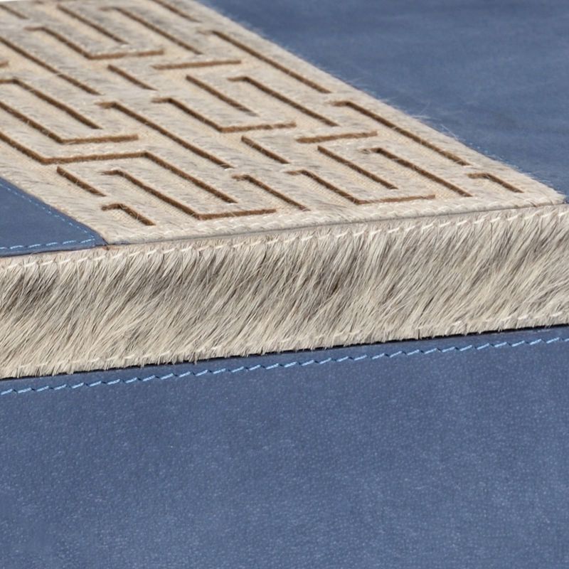 Suede Hair On Hide Covered Blue Box - LOOMLAN - Wildwood - Boxes & Bowls