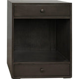 Sumiko Wood Black Small Rectangle Side Table Drawers - LOOMLAN - Noir - Side Tables