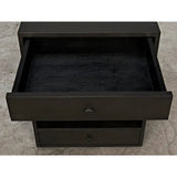 Sumiko Wood Black Small Rectangle Side Table Drawers - LOOMLAN - Noir - Side Tables