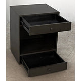 Sumiko Wood Black Small Rectangle Side Table Drawers - LOOMLAN - Noir - Side Tables