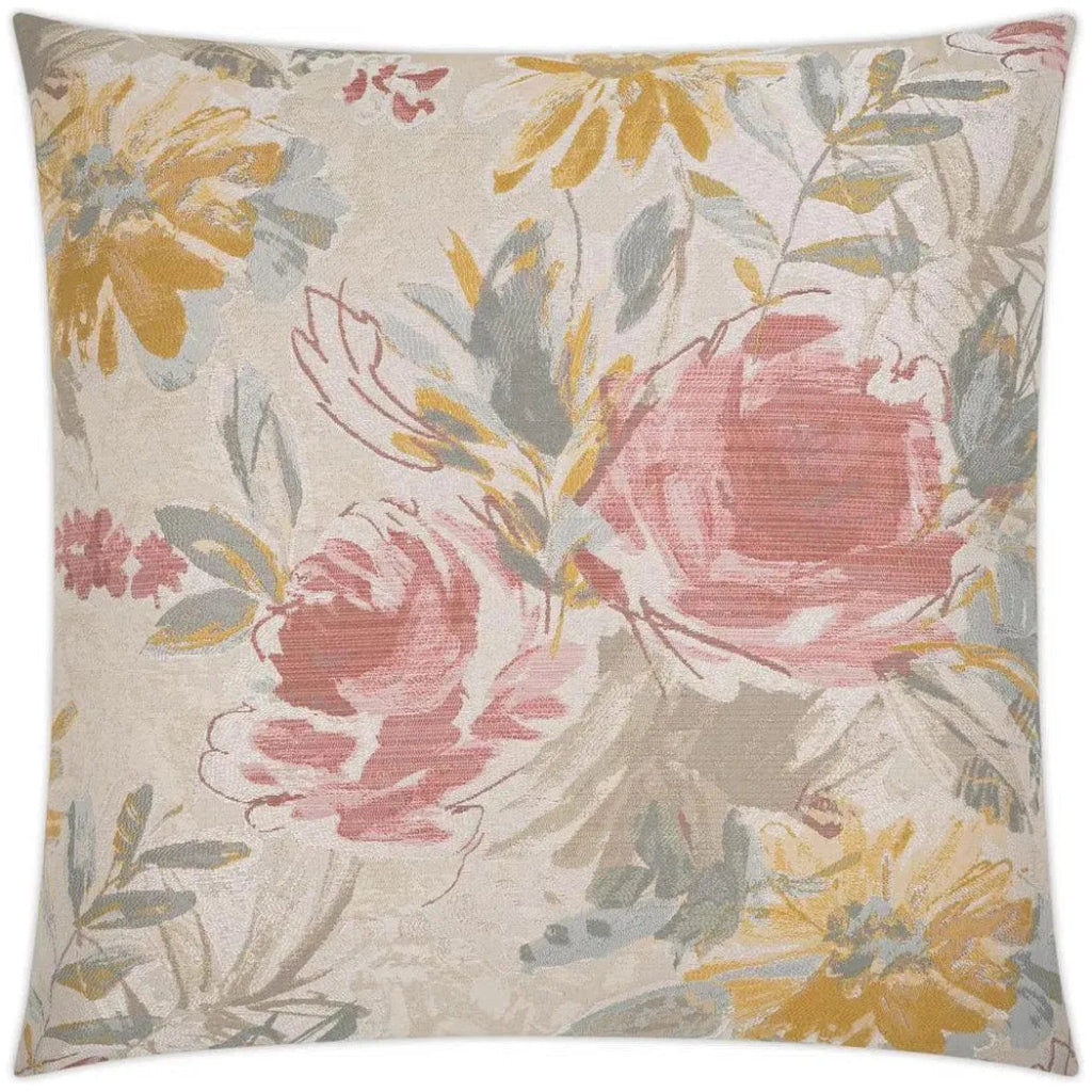 Sunbreak Floral Blush Yellow Large Throw Pillow Insert - LOOMLAN - D.V. Kap - Throw Pillows