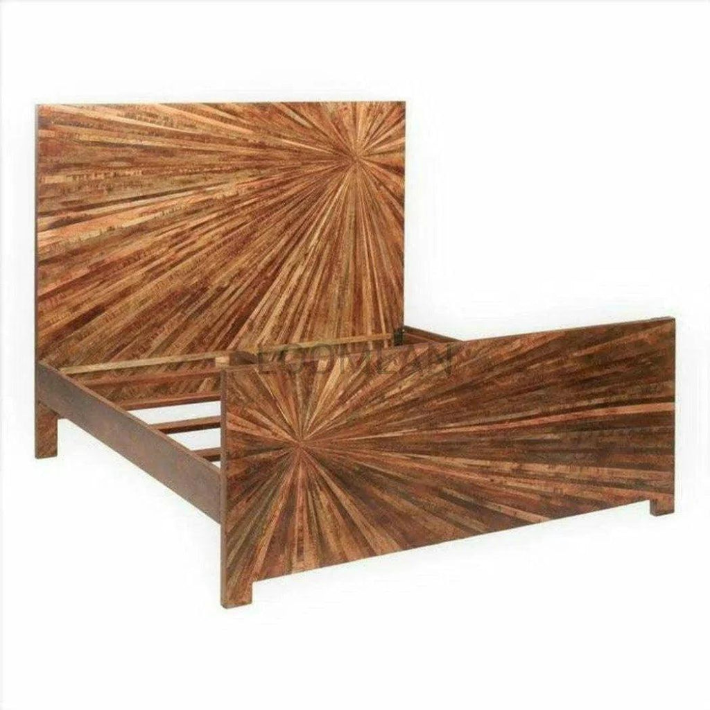 Sunburst Reclaimed Wood Bed Frame - LOOMLAN - LOOMLAN - Beds