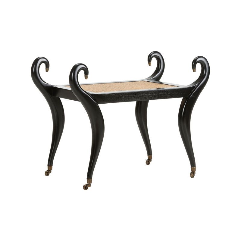 Swan Vanity Black Bedroom Bench - LOOMLAN - Chelsea House - Bedroom Benches