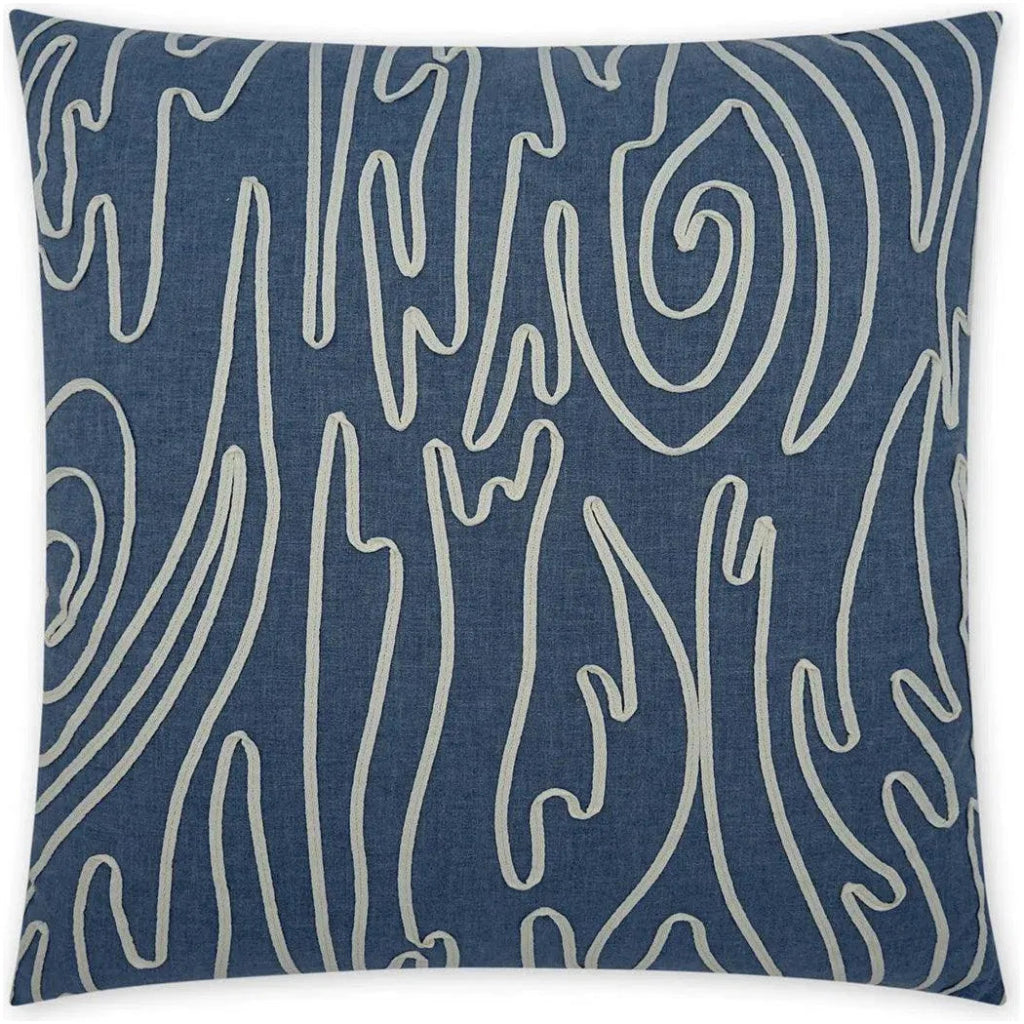 Swindler Denim Abstract Blue Large Throw Pillow Insert - LOOMLAN - D.V. Kap - Throw Pillows