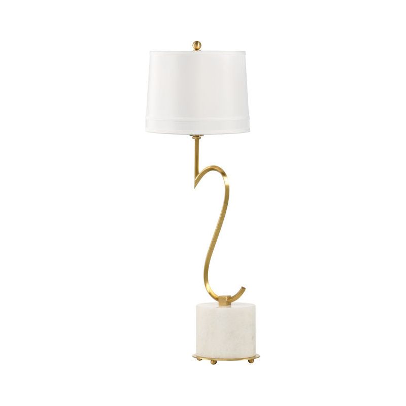 Swirl Credenza Brass And Stone Table Lamp - LOOMLAN - Wildwood - Table Lamps