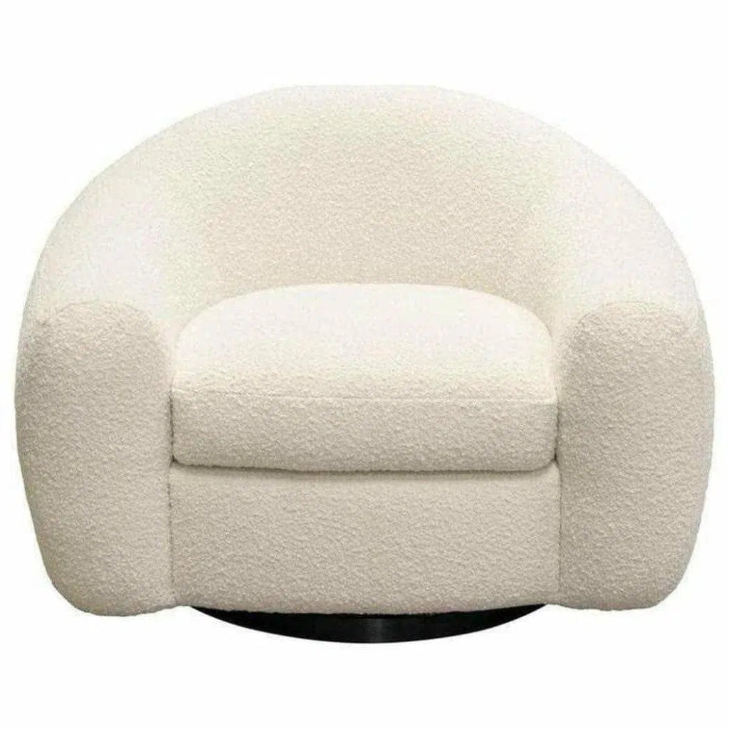 Swivel Chair Boucle Textured Arms & Back - LOOMLAN - Diamond Sofa - Club Chairs