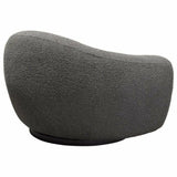 Swivel Chair Charcoal Boucle Arms & Back - LOOMLAN - Diamond Sofa - Club Chairs