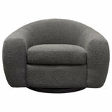 Swivel Chair Charcoal Boucle Arms & Back - LOOMLAN - Diamond Sofa - Club Chairs
