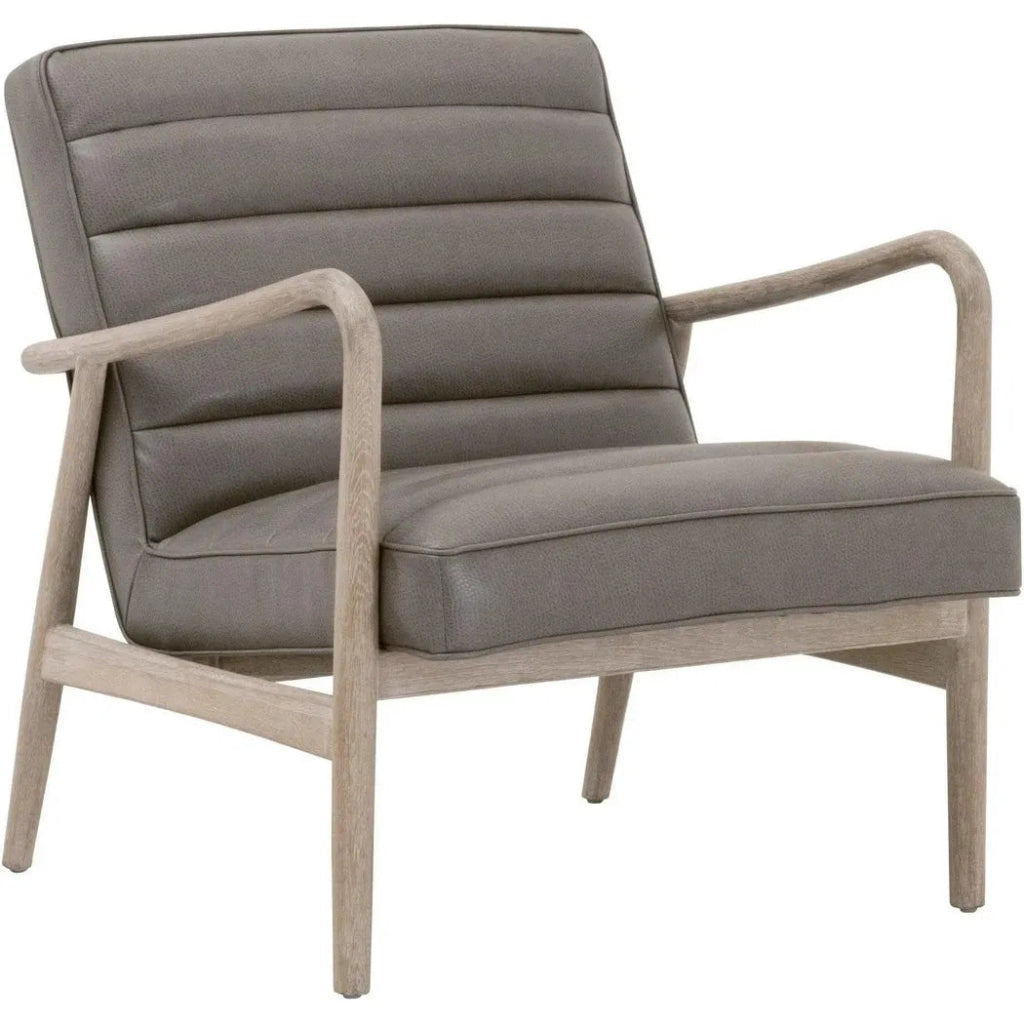 Tahoe Club Chair Gray Upholstery & Oak Wood - LOOMLAN - Essentials For Living - Accent Chairs