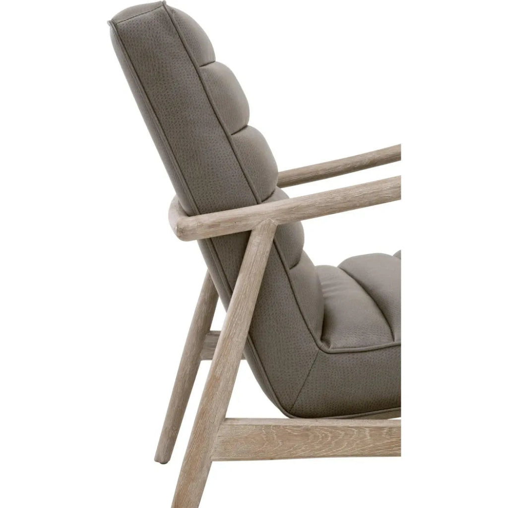 Tahoe Club Chair Gray Upholstery & Oak Wood - LOOMLAN - Essentials For Living - Accent Chairs