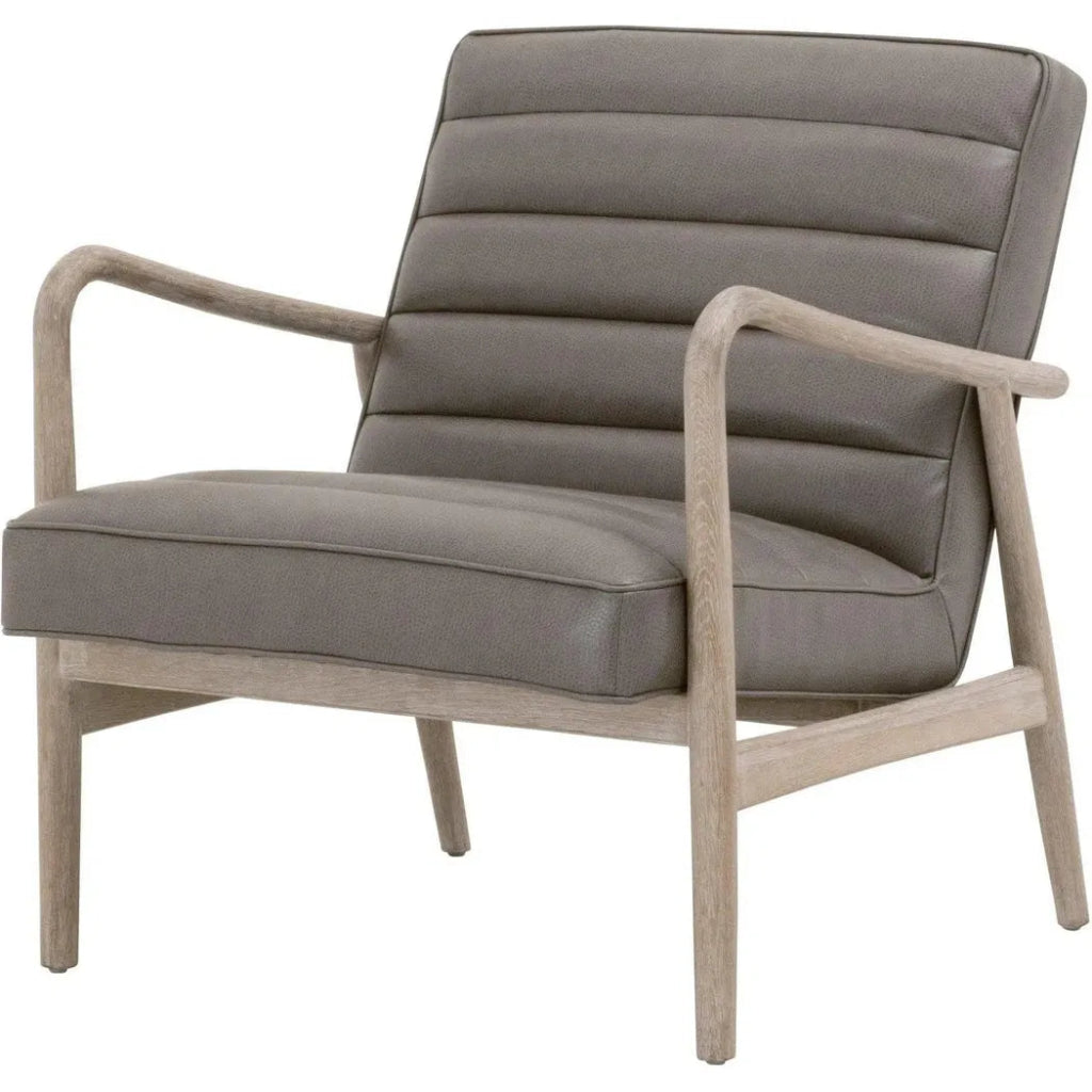 Tahoe Club Chair Gray Upholstery & Oak Wood - LOOMLAN - Essentials For Living - Accent Chairs