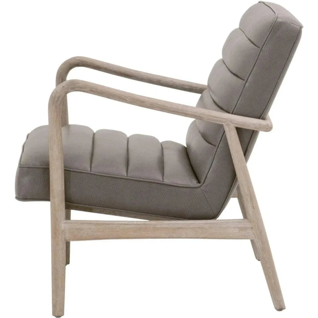 Tahoe Club Chair Gray Upholstery & Oak Wood - LOOMLAN - Essentials For Living - Accent Chairs