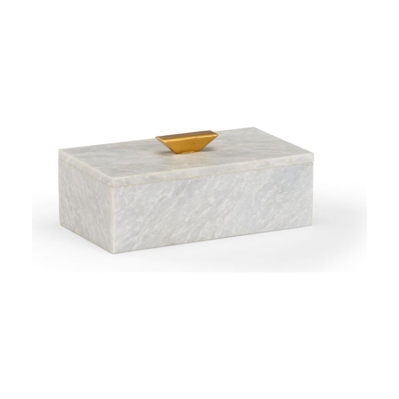 Tall Merle White Marble Made Box - LOOMLAN - Wildwood - Boxes & Bowls