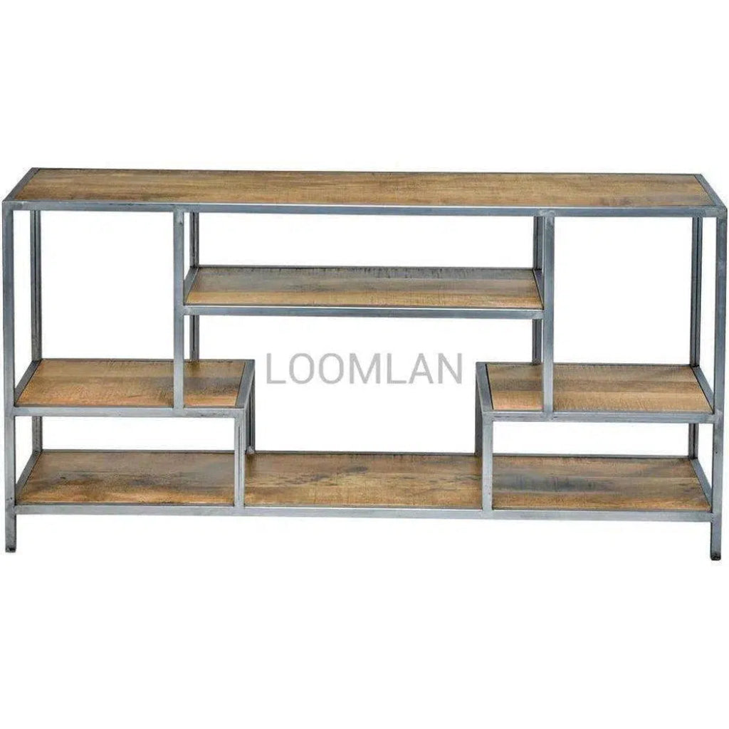 Tall Narrow Free Standing Staggered Etagere - LOOMLAN - LOOMLAN - Etageres