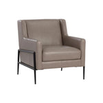 Talula Lounge Chair Alpine Grey Leather - LOOMLAN - SUNPAN - Club Chairs