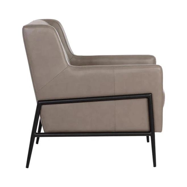 Talula Lounge Chair Alpine Grey Leather - LOOMLAN - SUNPAN - Club Chairs