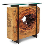 Tama Solid Chamcha Wooden Glass Sofa Table - LOOMLAN - Urbia - Console Tables