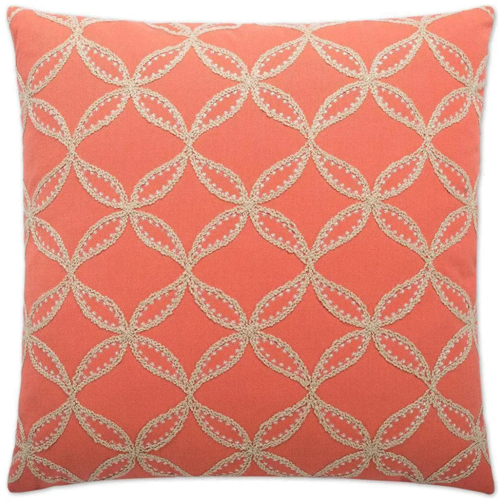 Tanjib Salmon Red Throw Pillow With Insert - LOOMLAN - Throw Pillows