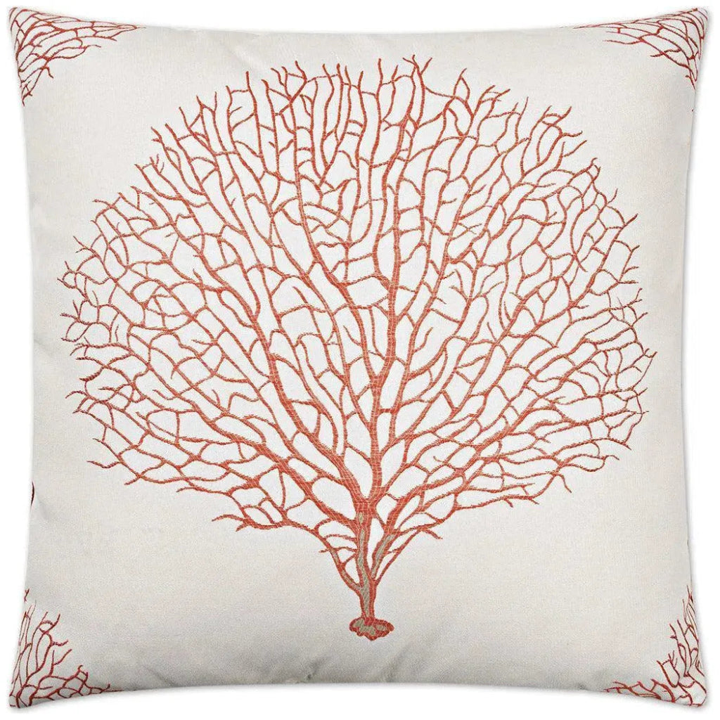 Taormina Coral Red Throw Pillow With Insert - LOOMLAN - D.V. Kap - Throw Pillows