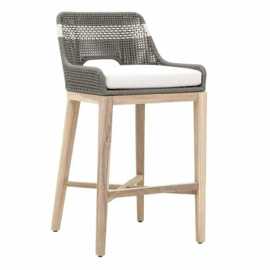 Tapestry Outdoor Barstool Flat Rope Sustainable Teak - LOOMLAN - Essentials For Living - Outdoor Bar Stools