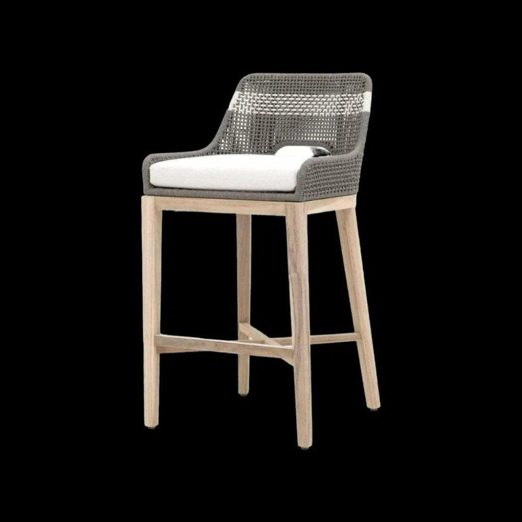 Tapestry Outdoor Barstool Flat Rope Sustainable Teak - LOOMLAN - Essentials For Living - Outdoor Bar Stools