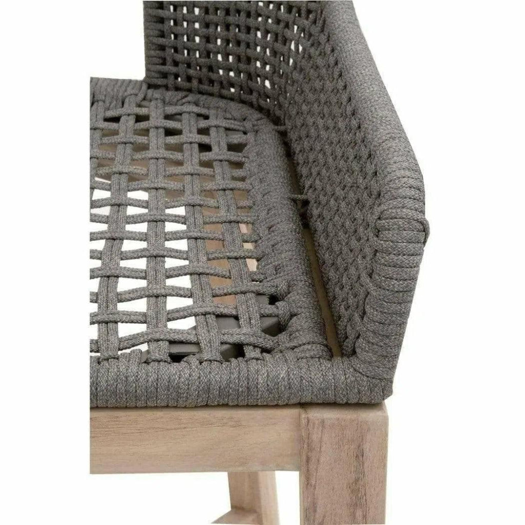 Tapestry Outdoor Barstool Flat Rope Sustainable Teak - LOOMLAN - Essentials For Living - Outdoor Bar Stools