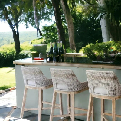 Tapestry Outdoor Counter Stool Rope & Teak - LOOMLAN - Essentials For Living - Outdoor Counter Stools