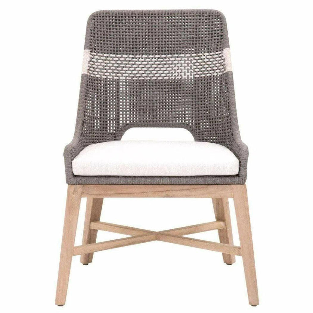 Tapestry Rope Outdoor Dining Chair Set of 2 Grey Rope - LOOMLAN - Essentials For Living - Outdoor Dining Chairs