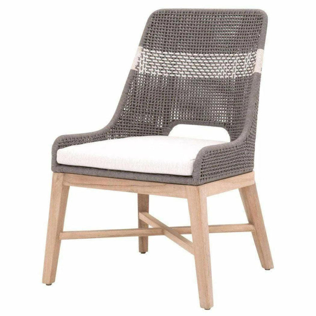 Tapestry Rope Outdoor Dining Chair Set of 2 Grey Rope - LOOMLAN - Essentials For Living - Outdoor Dining Chairs