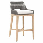 Tapestry Wood Frame Dove Rope Barstool - LOOMLAN - Essentials For Living - Bar Stools